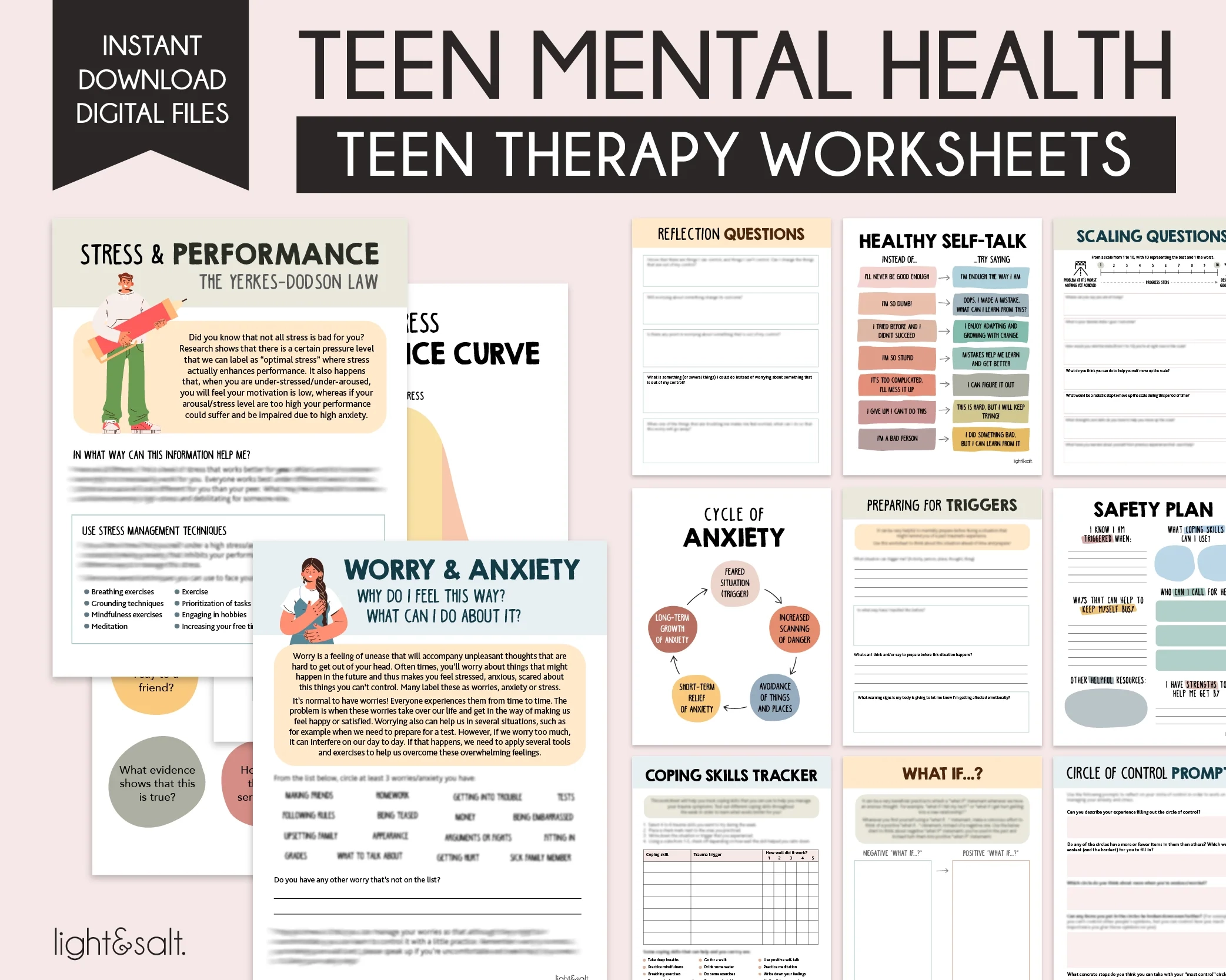 Mental Health Worksheets For Teens Printable