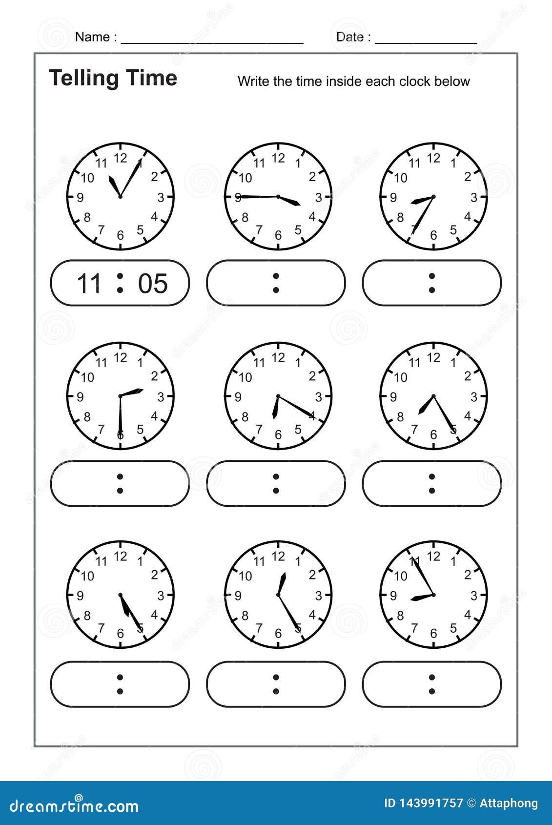 Telling Time Telling Time Practice Children Time Worksheets 