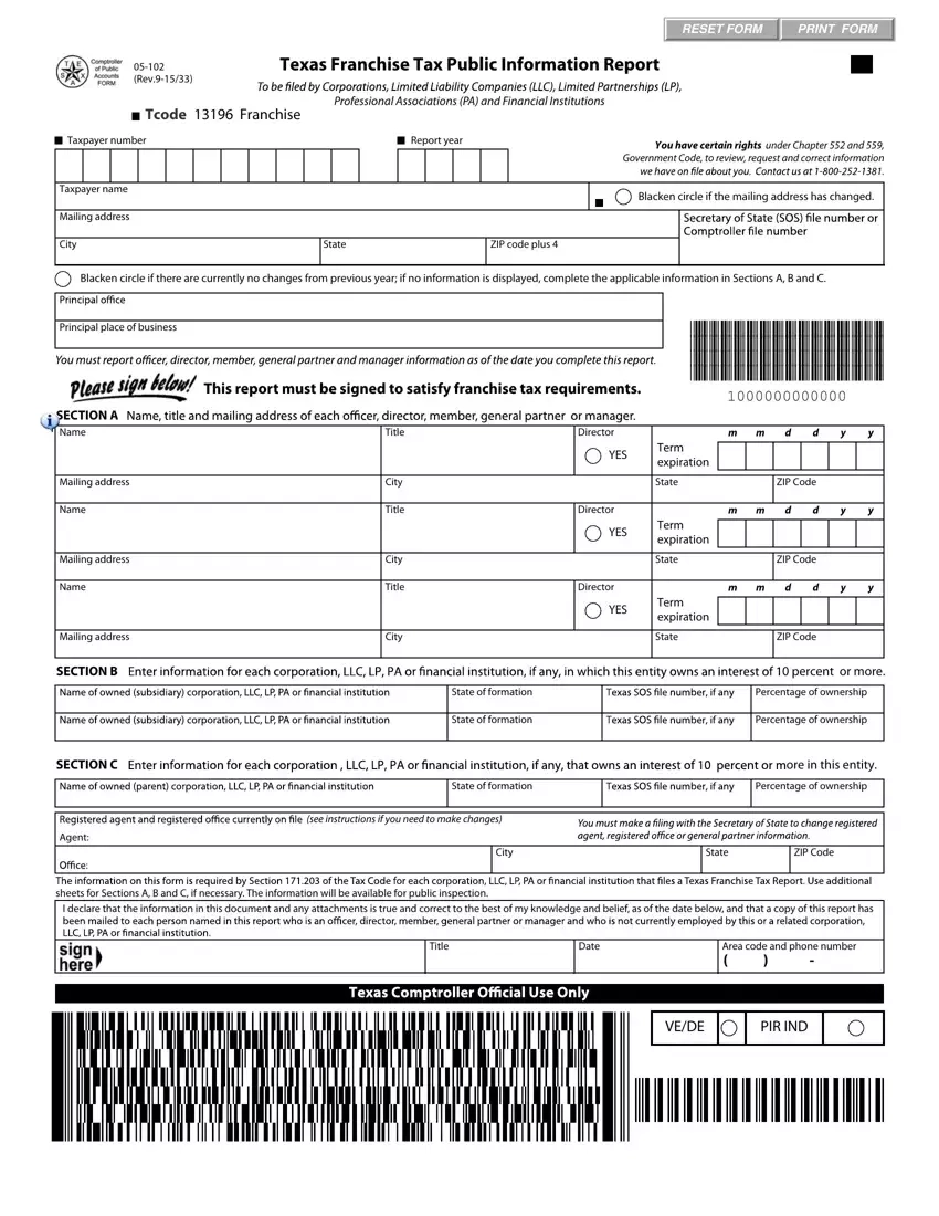 Texas Form 05 102 Fill Out Printable PDF Forms Online