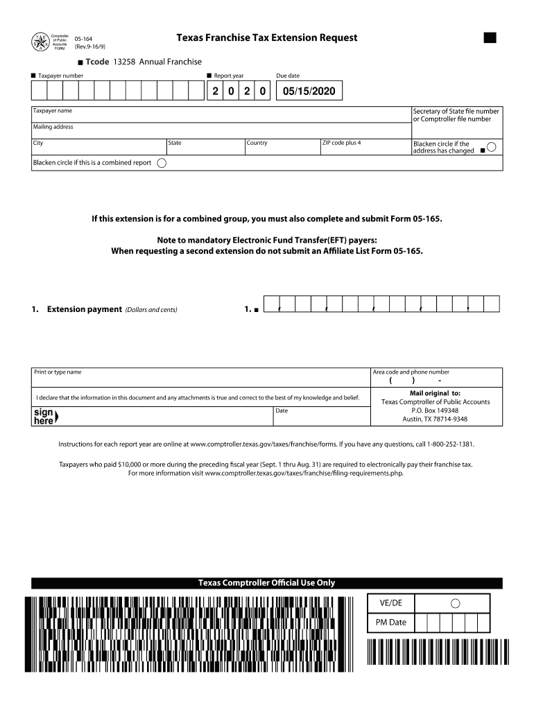 Texas Franchise Tax Form 05 163
