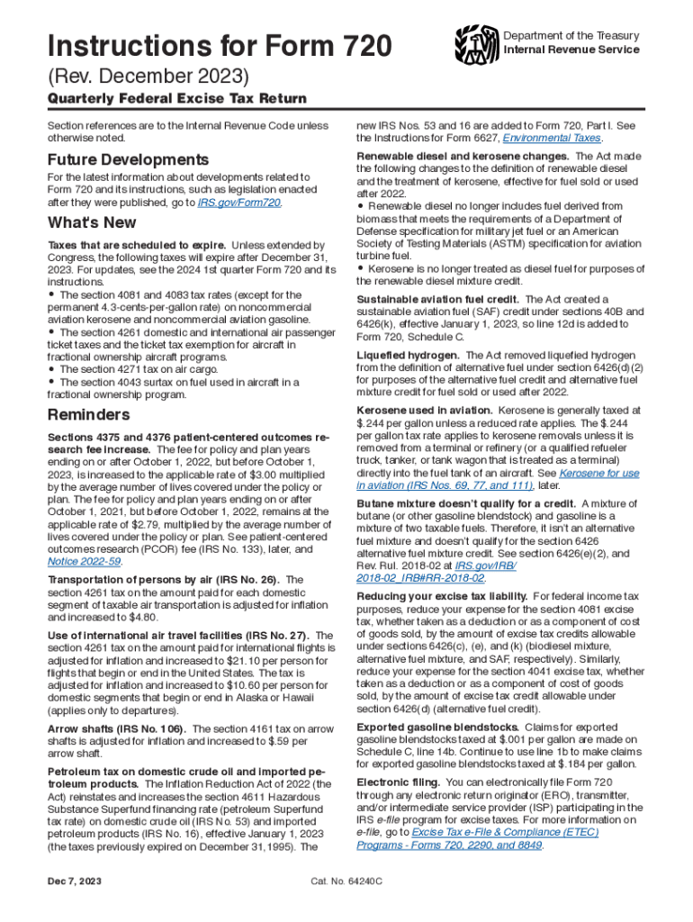Irs Form 720 Instructions