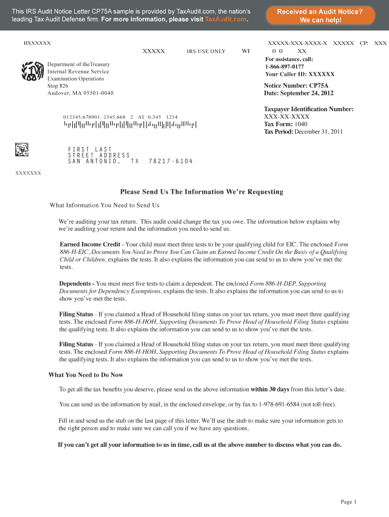 Irs Form Letter