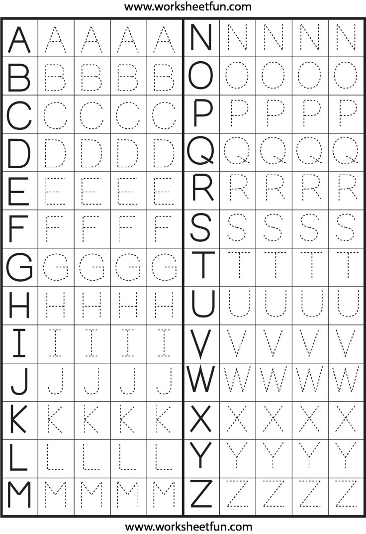 A To Z Alphabet Writing Worksheets