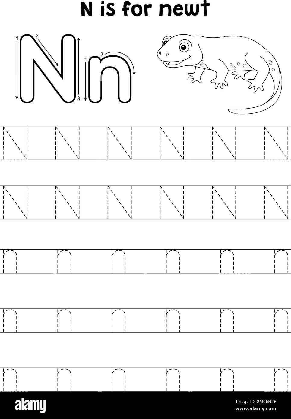 Tracing The Letter N Worksheet