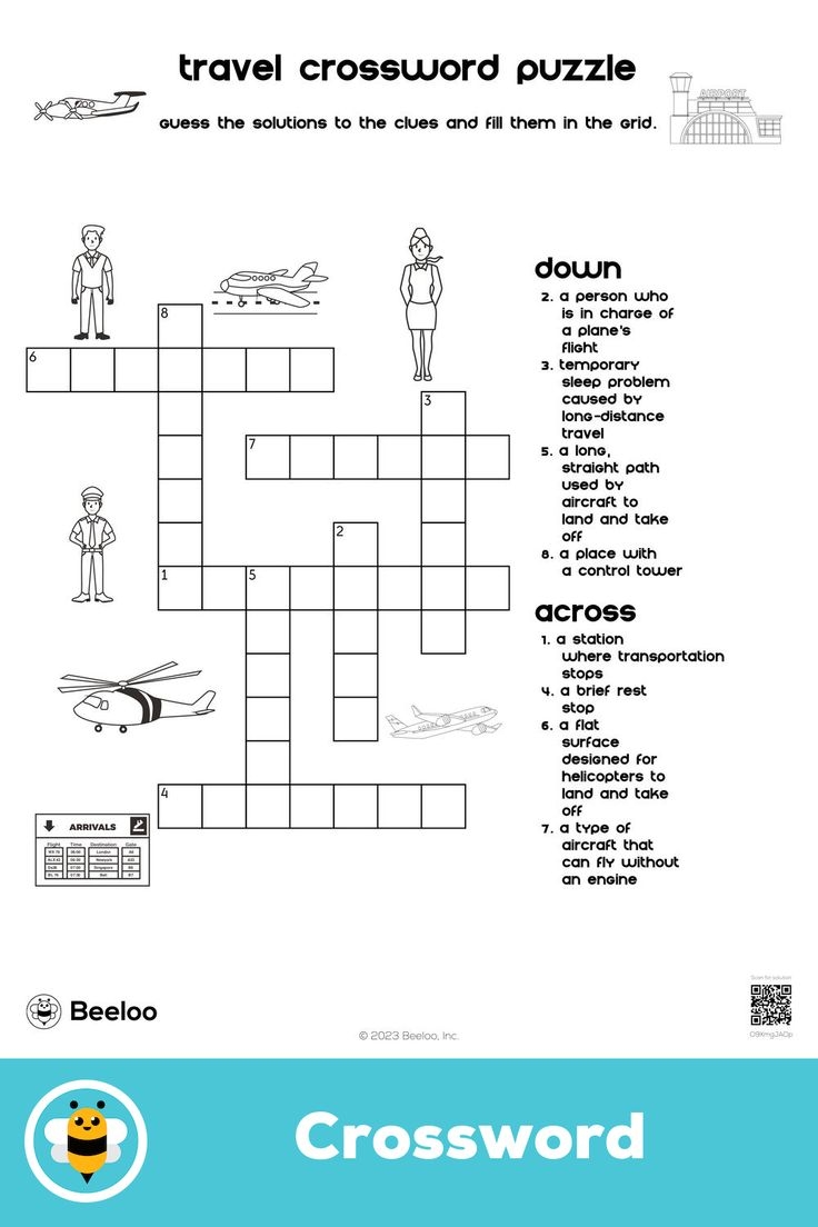 Travel Crossword Puzzle Worksheets Library