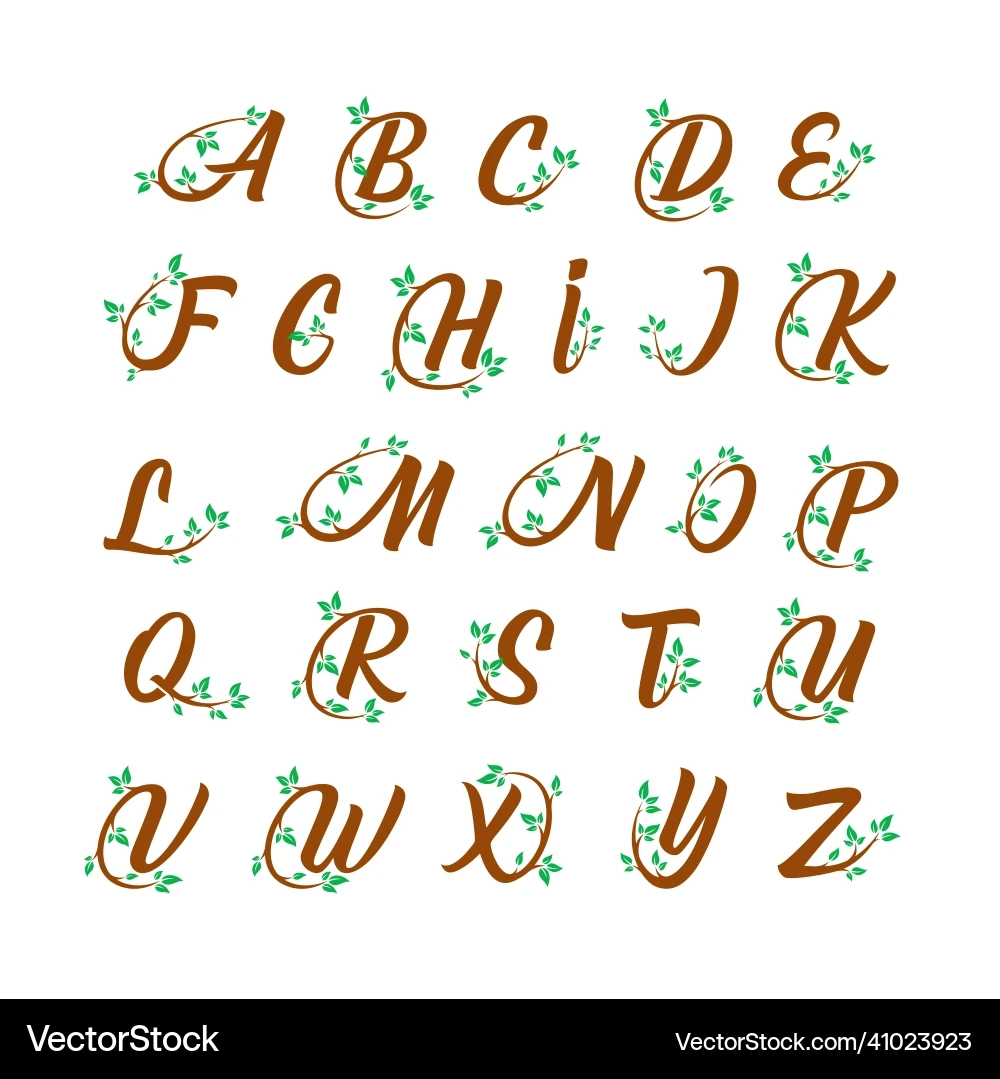 Tree Alphabet Concept Design Letters From A To Z Lizenzfreie 