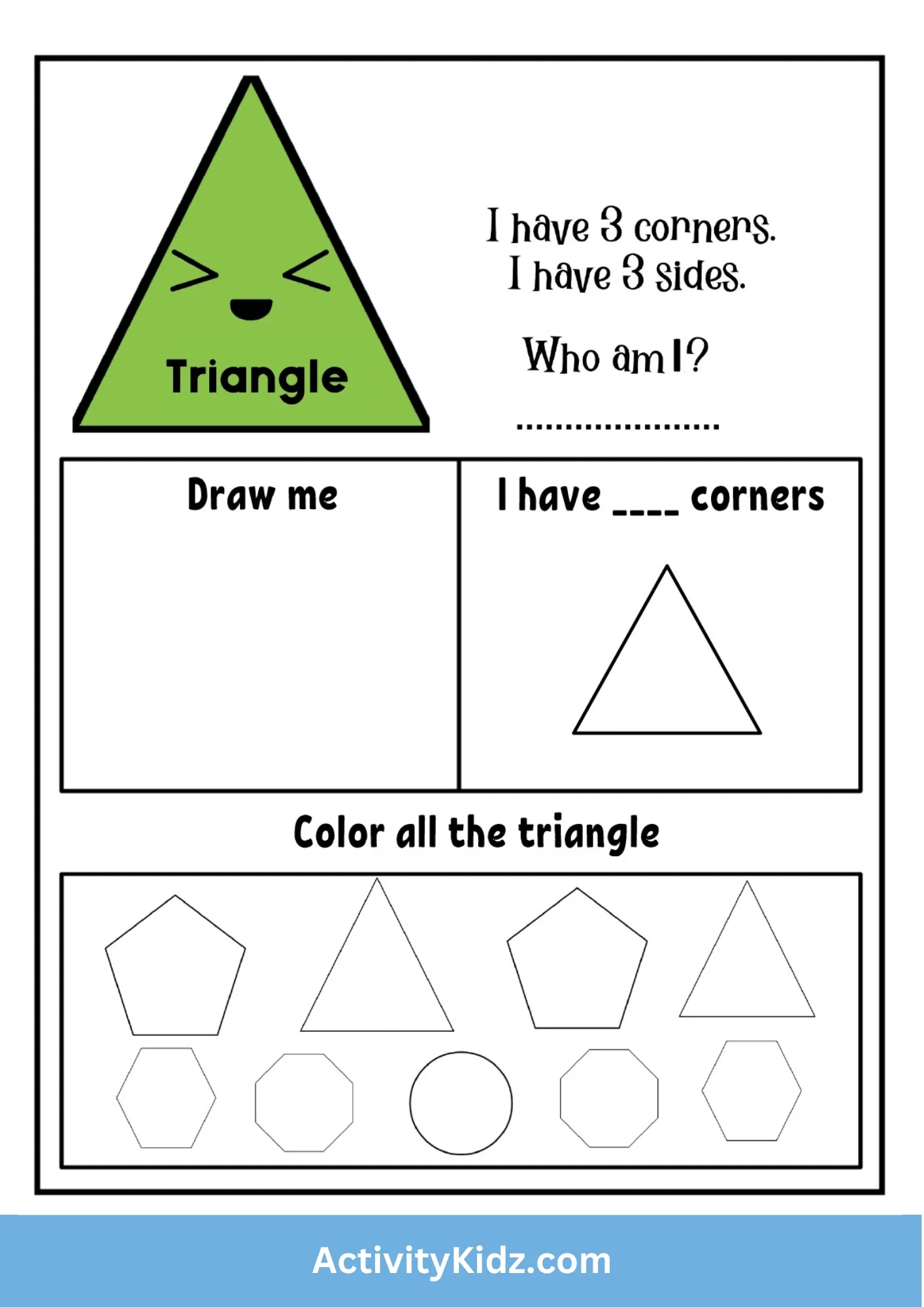 Triangle Shape Identification Worksheet Download FREE Printable 