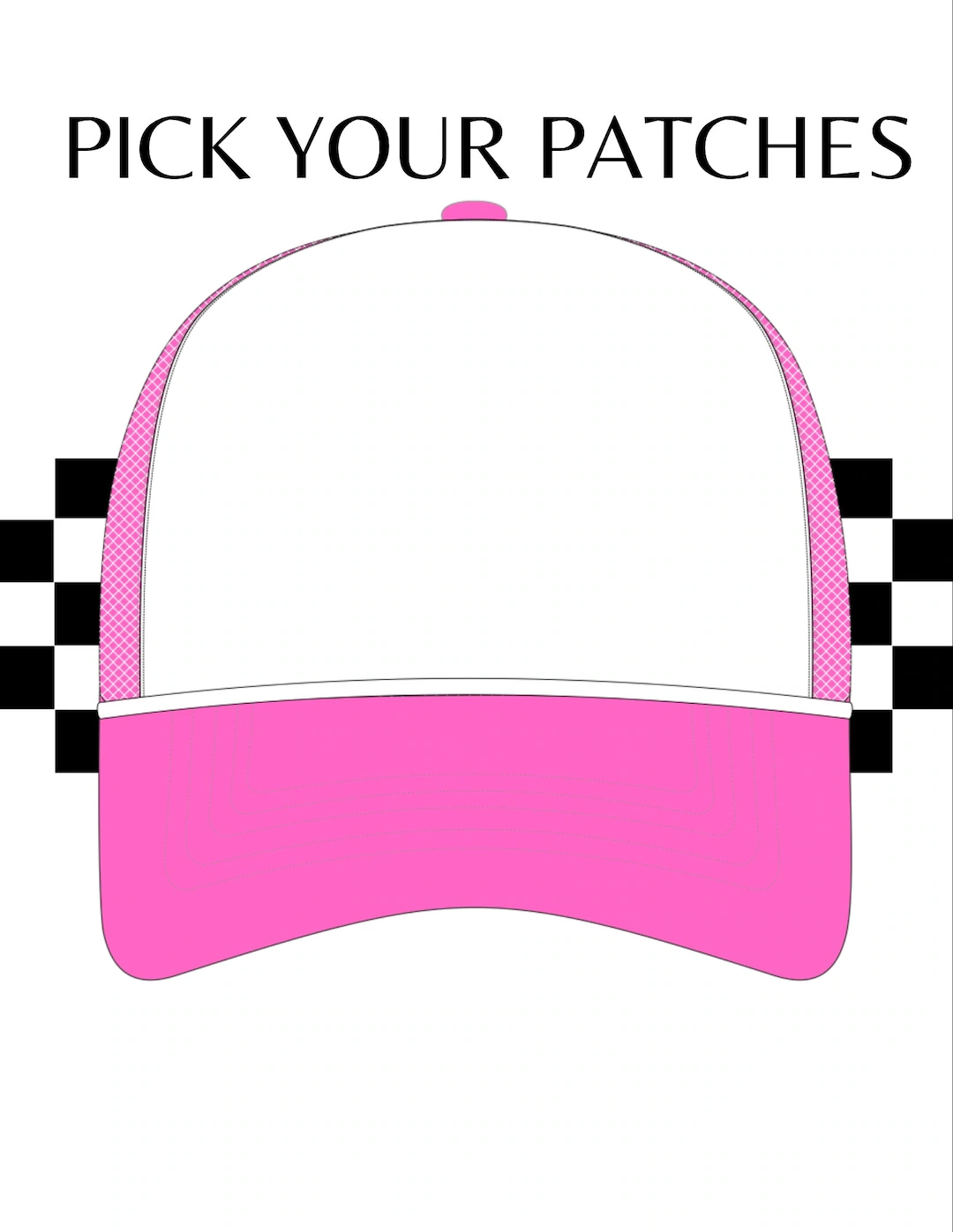 Trucker Hat Design Template For Trucker Hat Bar Pink Design Patch 
