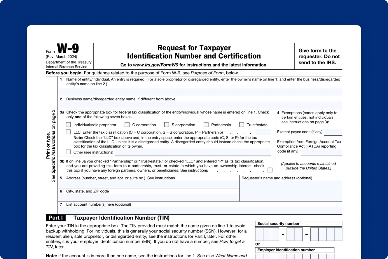 W9 Tax Form Uk