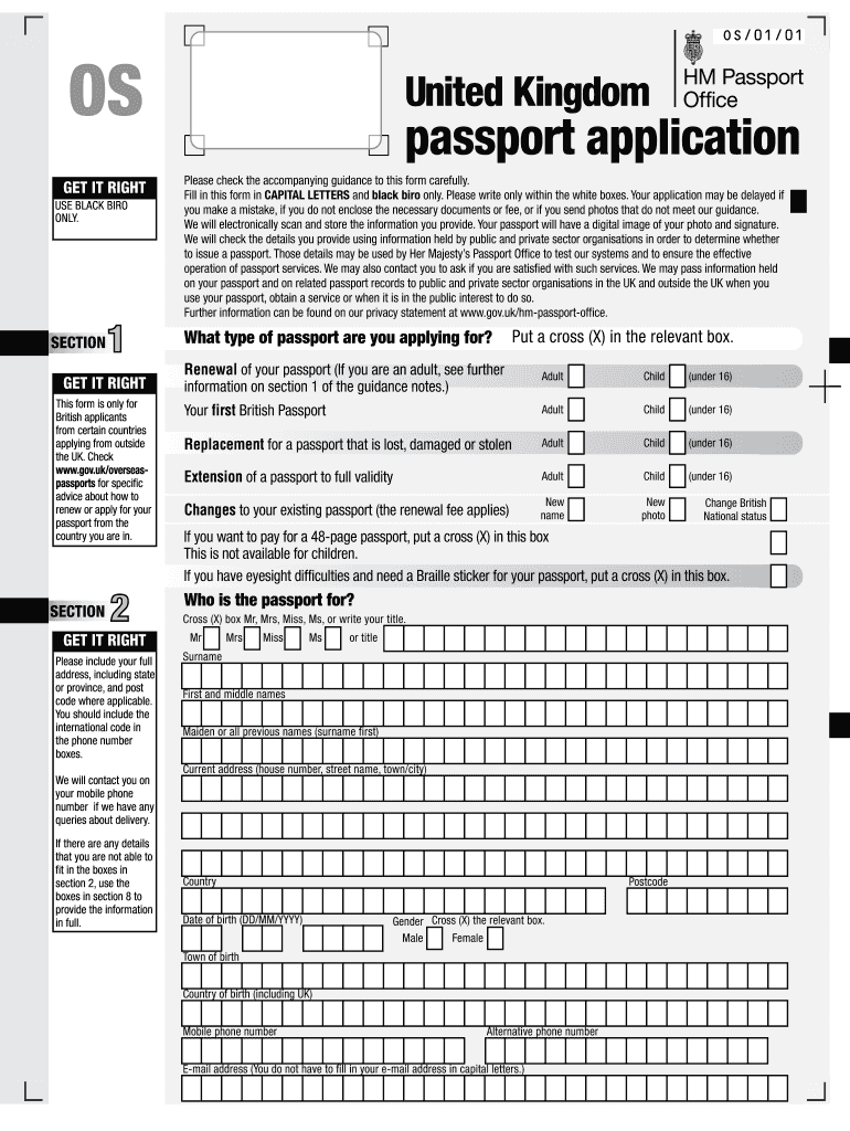 Passport Renewal Application Form Printable