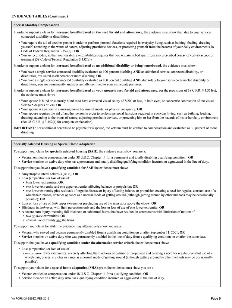 Download Va Form 21 526ez Printable