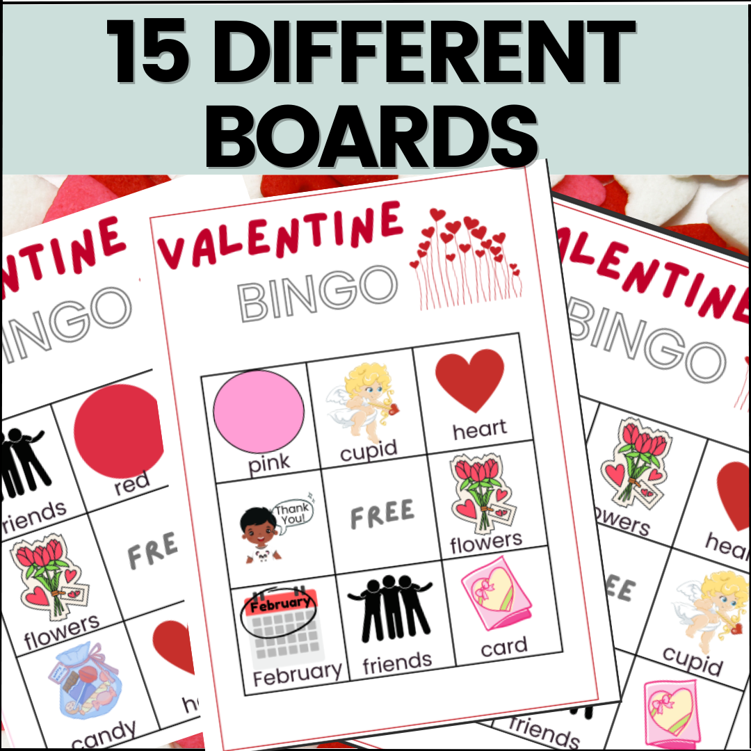 Valentine amp 039 s Day Bingo Dauber Art Valentine Vocabulary Bingo 