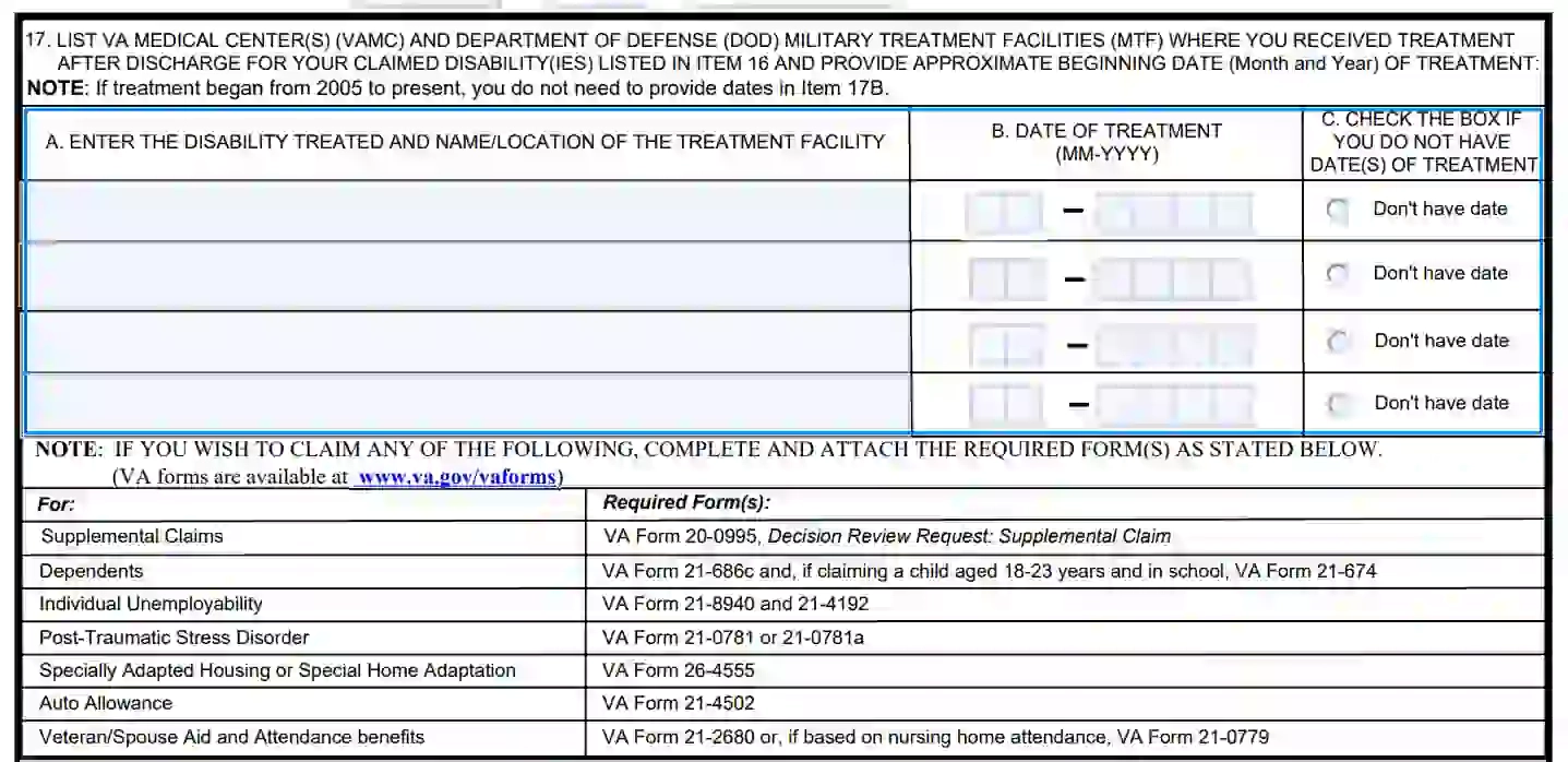 VBA VA Form 21 526EZ Fill Out Printable PDF Forms Online