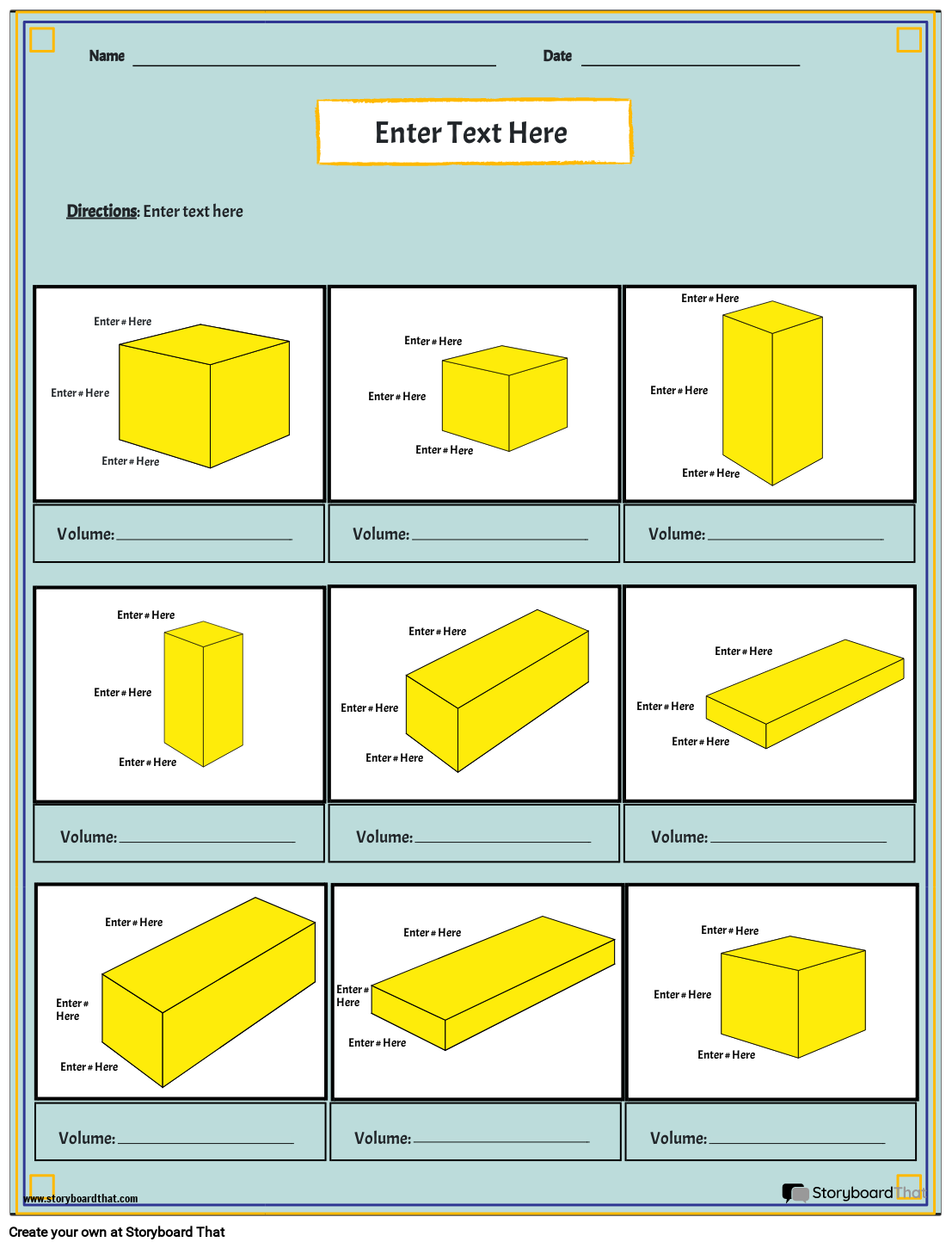 Volume Worksheets Create amp Customize With Storyboard That