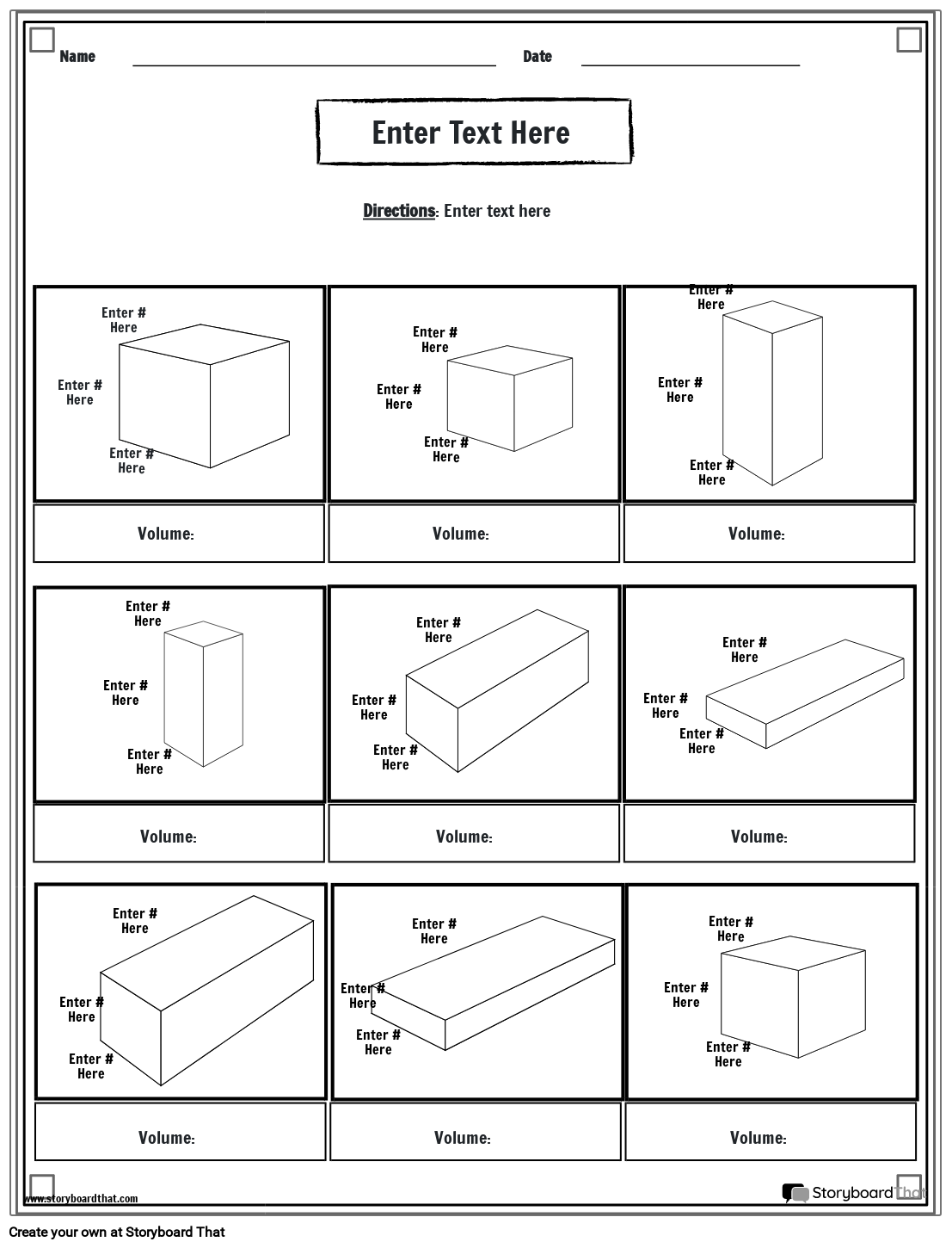 Volume Worksheets Create amp Customize With Storyboard That