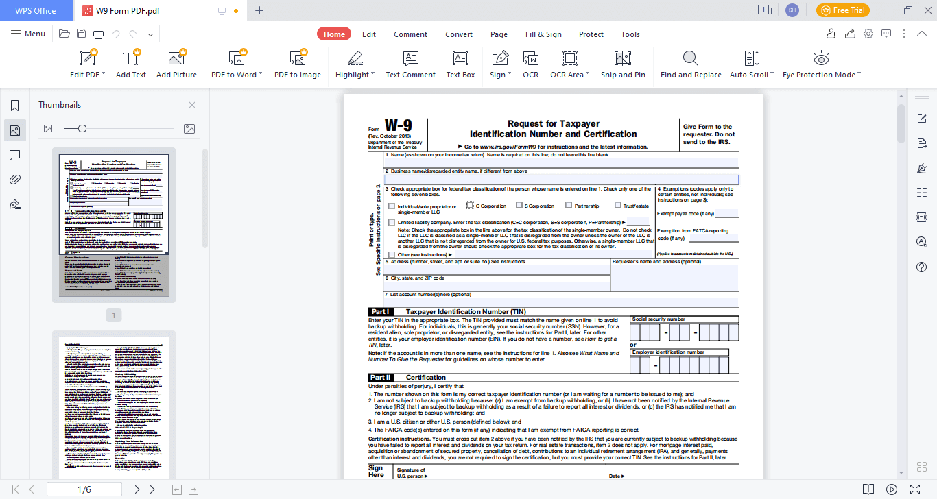 W9 Form Minnesota Printable