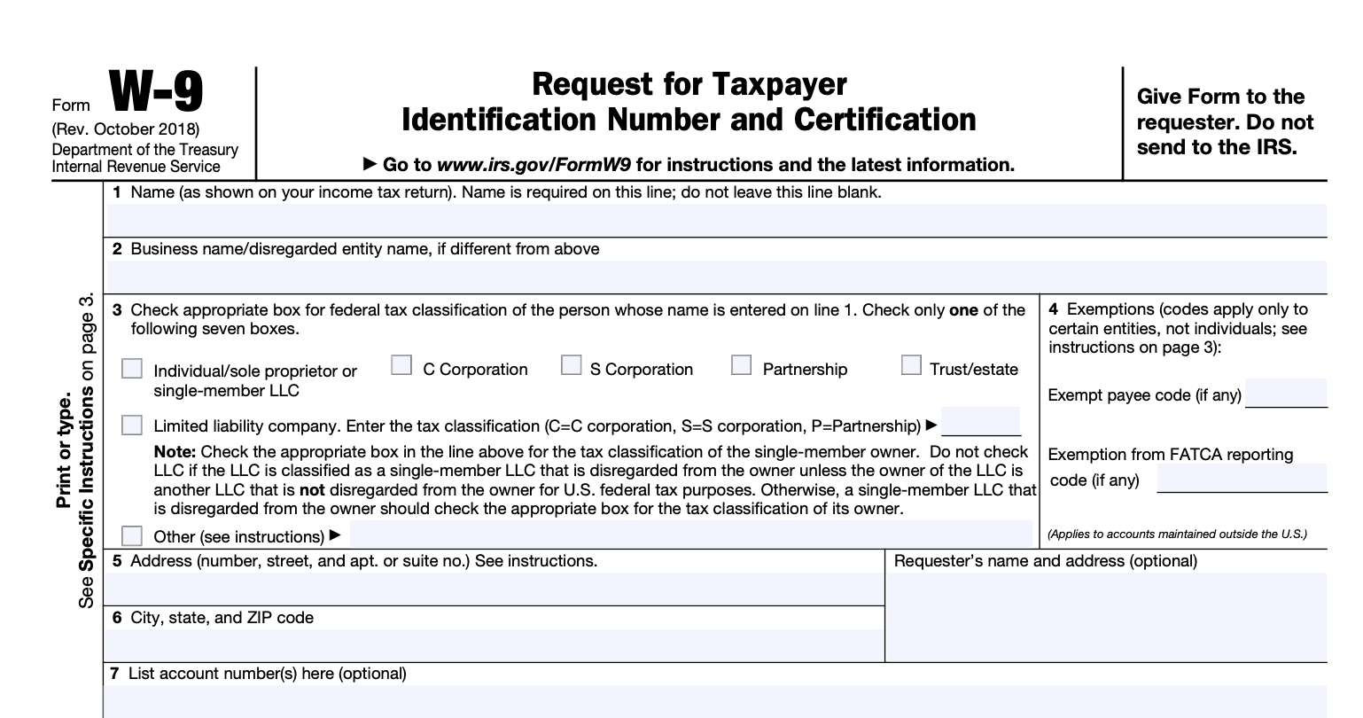 W9 Form Spanish Printable
