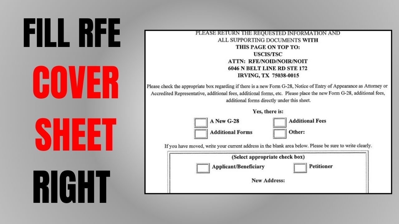 What To Select In The RFE Cover Sheet STEM OPT RFE