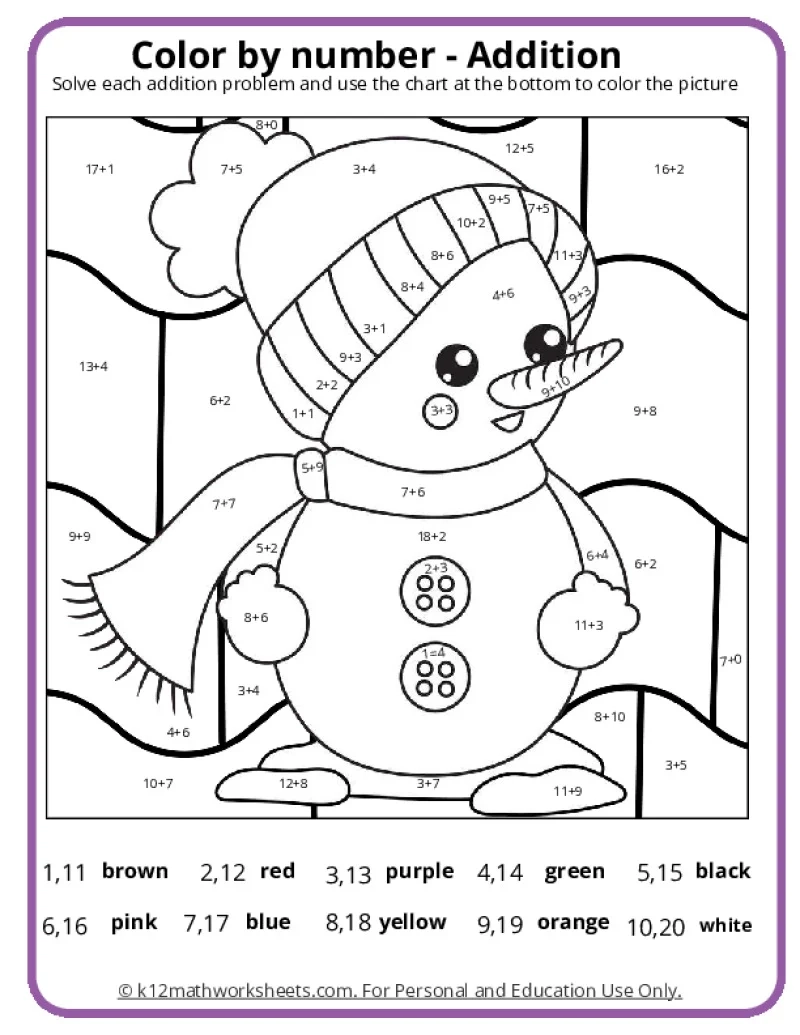 Grade 4 Coloring Worksheets Printable