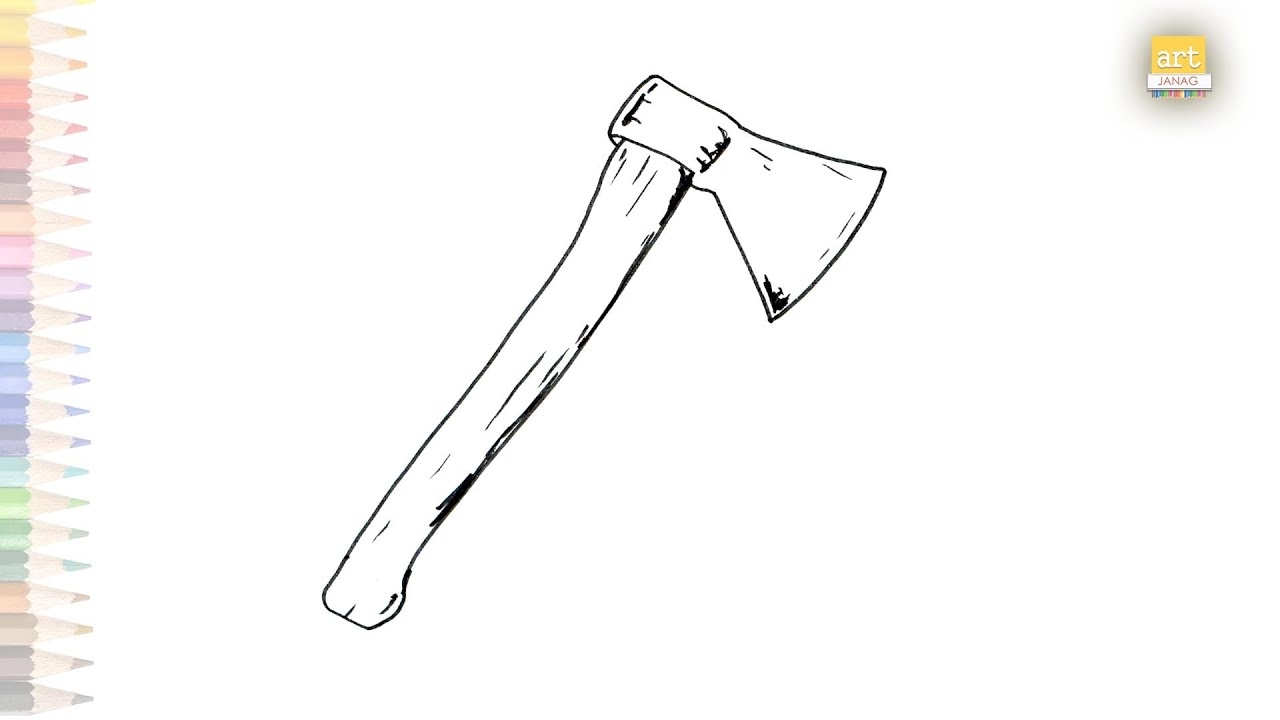 Wooden Axe Drawing How To Draw Axe Step By Step Easy Drawing Tutorials Drawing Videos