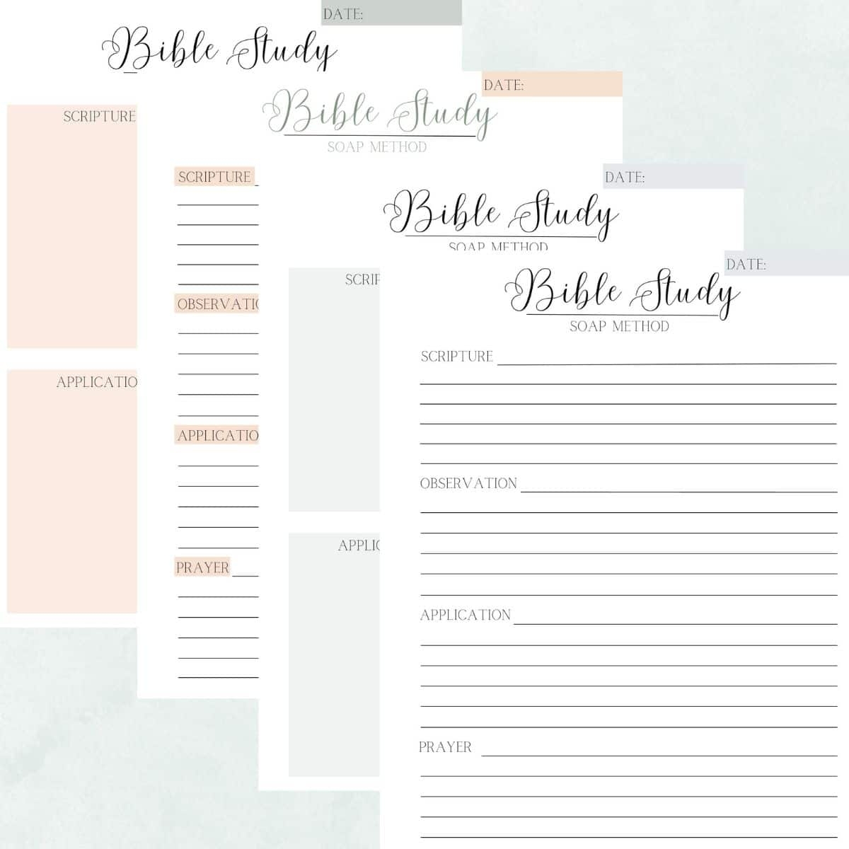 Free Printable Bible Study Template