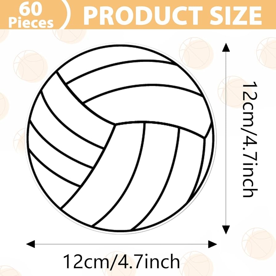 ZOIIWA Pack Of 60 Volleyball Cut Outs DIY Sports Theme Party 
